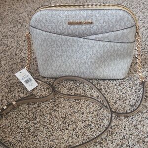 Michael Kors Cream and Gold Crossbody Bag
